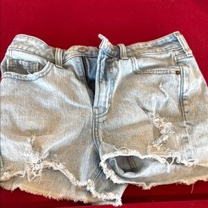 Old Navy Blue Jean Shorts Distressed Raw-Edge